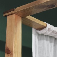 Massivholzbett mit Baldachin 003