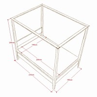 Massivholzbett mit Baldachin 006