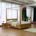 Massivholzbett Nirvana mit Baldachin und Bettkasten | Kiefer massiv | Polnische Manufaktur