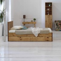 Massivholzbett Sumatra mit Schubladen 001