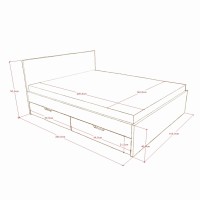 Massivholzbett Sumatra mit Schubladen 007