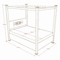 Massivholzbett Madura mit Baldachin und Bettkasten  007