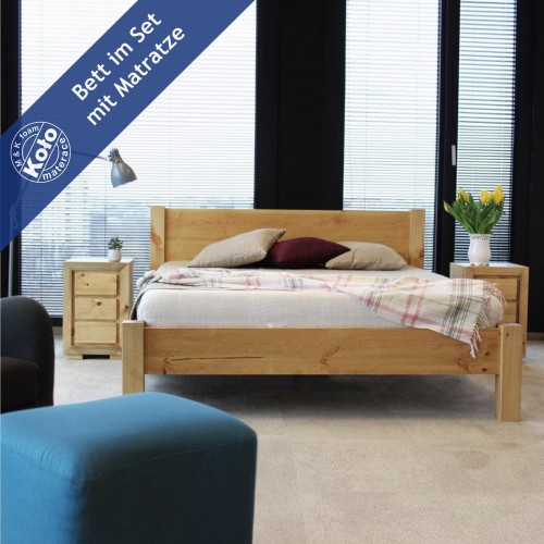 Massivholzbett Lombok mit Matratze 001