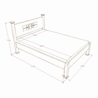 Massivholzbett Madura mit Matratze 008