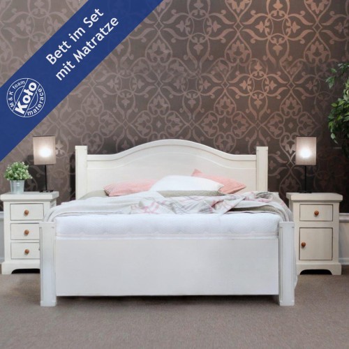 Massivholzbett Keraton mit Bettkasten mit Matratze 001