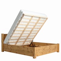 Massivholzbett Lombok mit Bettkasten mit Matratze 004