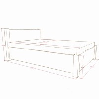 Massivholzbett Lombok mit Bettkasten mit Matratze 007