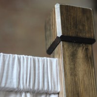 Massivholzbett Lovina mit Baldachin & Bettkasten mit Matratze  004