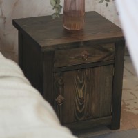 Massivholzbett Lovina mit Baldachin & Bettkasten mit Matratze  006