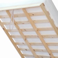 Massivholzbett Lovina mit Baldachin & Bettkasten mit Matratze  009