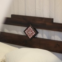 Massivholzbett Lovina mit Baldachin mit Matratze 003