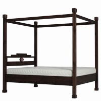 Massivholzbett Lovina mit Baldachin mit Matratze 006