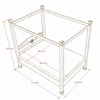 Massivholzbett Lovina mit Baldachin mit Matratze 008