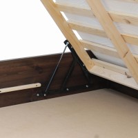 Massivholzbett Madura mit Baldachin & Bettkasten mit Matratze 005