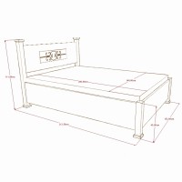 Massivholzbett Madura mit Bettkasten mit Matratze 010