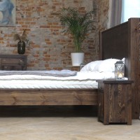 Massivholzbett Masamba mit Matratze 003