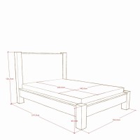 Massivholzbett Masamba mit Matratze 009