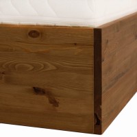 Massivholzbett Sumatra mit Bettkasten und Matratze 003