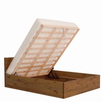 Massivholzbett Sumatra mit Bettkasten und Matratze 006