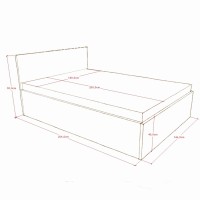 Massivholzbett Sumatra mit Bettkasten und Matratze 008