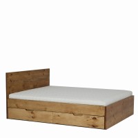 Massivholzbett Sumatra mit Schubladen und Matratze  006