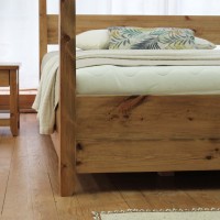 Massivholzbett Nirvana mit Baldachin & Bettkasten + Matratze 002