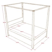Massivholzbett Nirvana mit Baldachin & Bettkasten + Matratze 007