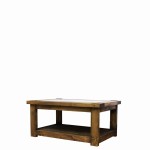 Massivholzolztisch Sumba mit Glasvitrine